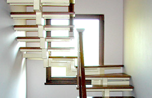 interior stairs stratified wood